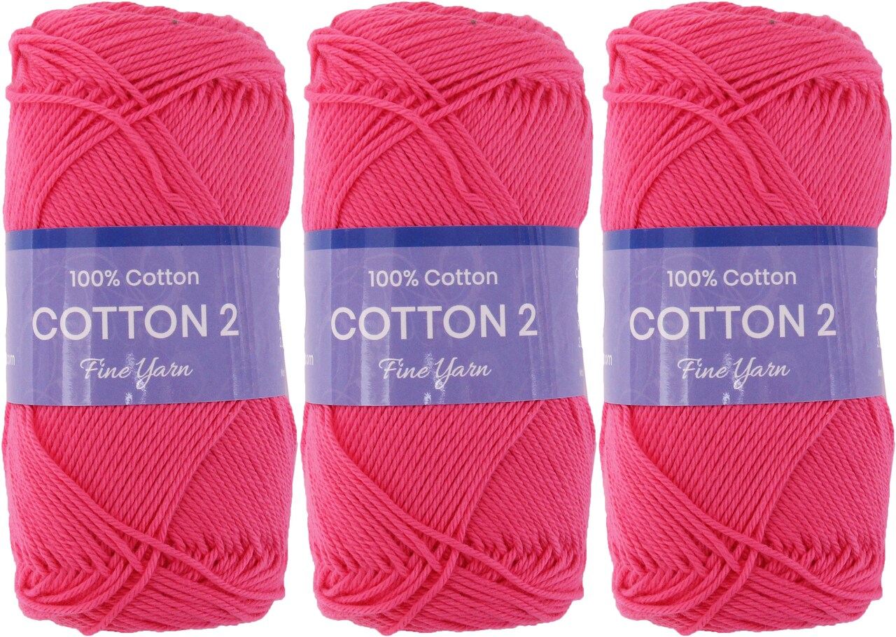 Threadart 100% Pure Cotton Crochet Yarn Size 2 | 50 gram Skeins |165 yds per Skein | Fine #2 | Singles, 3 Packs, & 6 Packs